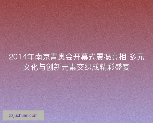 2014年南京青奥会开幕式震撼亮相 多元文化与创新元素交织成精彩盛宴 2014年南京青奥会开幕式震撼亮相 多元文化与创新元素交织成精彩盛宴