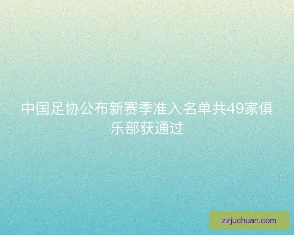 中国足协公布新赛季准入名单共49家俱乐部获通过 中国足协公布新赛季准入名单共49家俱乐部获通过